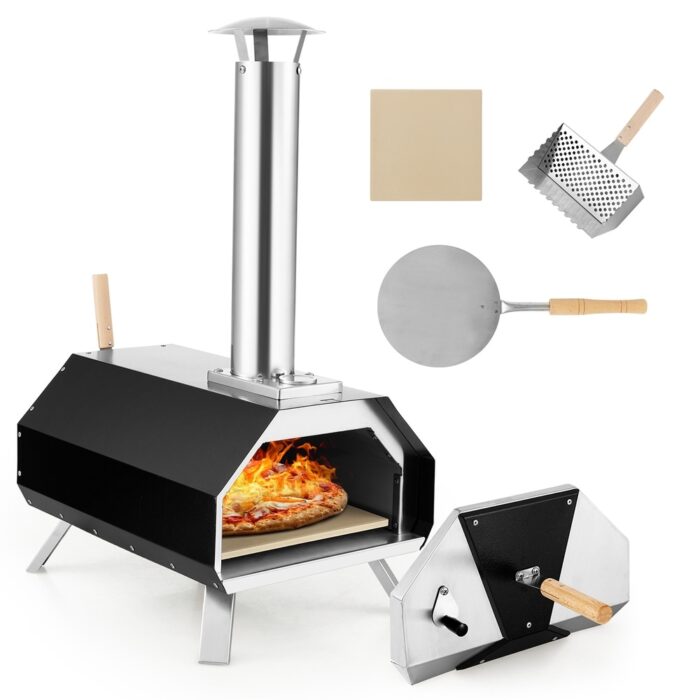 Costway Outdoor Pizza Oven Machine 12'' Pizza Grill - 34'' x 15'' x 33'' (L x W x H)