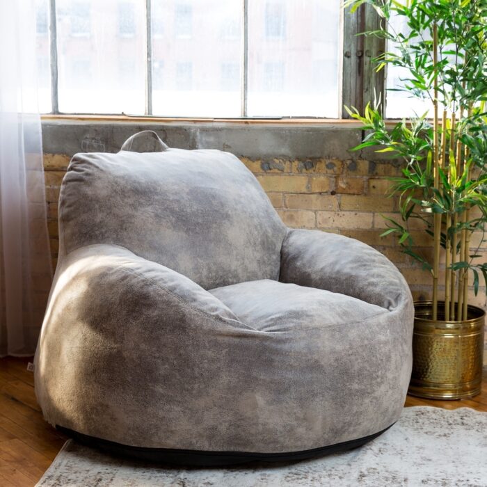 Big Joe Vegan Leather Foam Filled Bean Bag Chair