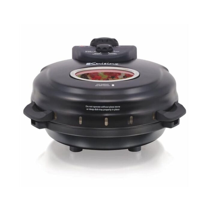 Euro Cuisine PM600 Electric Pizza Maker with Rotating Stone & Deep Pan