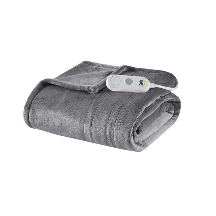 50" x 60" Heated Throw Electric Blanket Dark Grey - Image 2