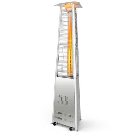 Gymax 42,000 BTU Stainless Steel Pyramid Patio Heater Glass Tube Flame - See Details