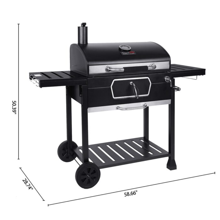 Royal Gourmet Deluxe 30-Inch Smoker Charcoal Grill with Cover,Black - Image 2