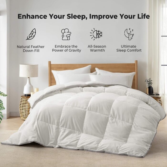 All-Season Weighted edge White Goose Fiber Comforter