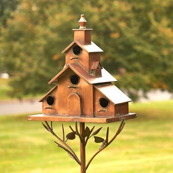 Church Design Iron Stake Birdhouse by Havenside Home - Image 2