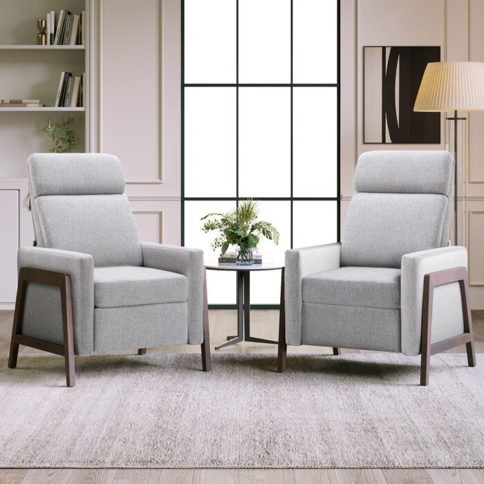 Wood-Framed Upholstered Recliner Chair