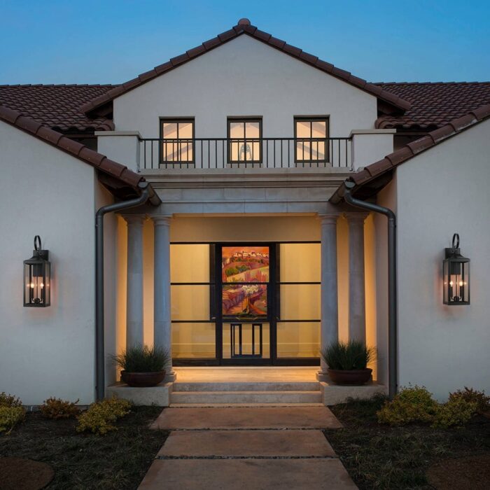 25.7"H 2-Light Large Outdoor Black Exterior Wall Lantern Sconce Light - Image 2