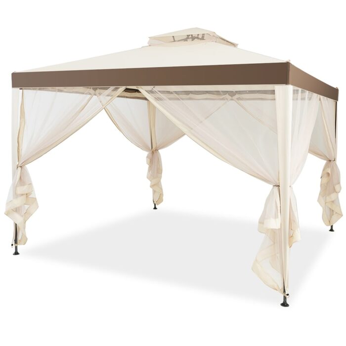 10’x 10’ 2-tier Canopy Gazebo Tent Outdoor Netting Picnic Party Sun