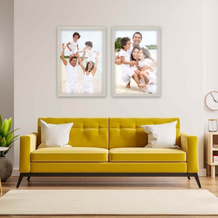 24x36 White Washed Picture Frame Set Pack of 2 24x36 Wood Picture Frames for Gallery Wall 2 24x36 White Washed Frames - Image 2