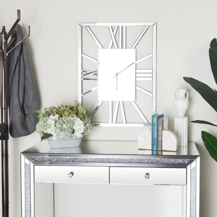 Silver Glass Wall Clock