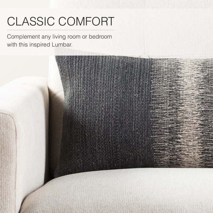 The Curated Nomad Otis Ombre Black/ Grey Throw Pillow - Image 2