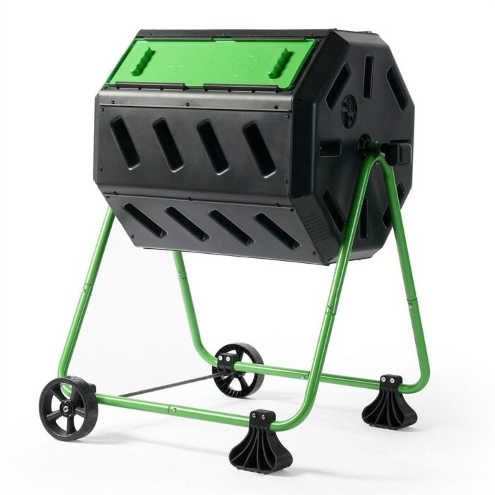 Tumbler 5-Cubic Ft Compost Bin for Home Composting with Heavy Duty Frame - 36L x 31W x 28H in