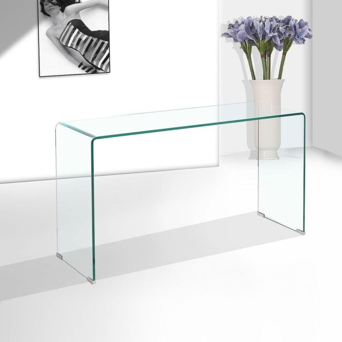 Small Clear Glass Side & End Table, Tempered Glass End Table Small Coffee Table - Image 2