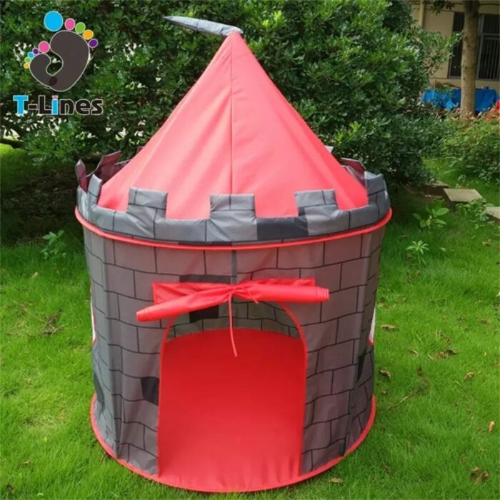 Teepee Foldable 37.4 in. Big Tent Playhouse Castle Pop Up Tent