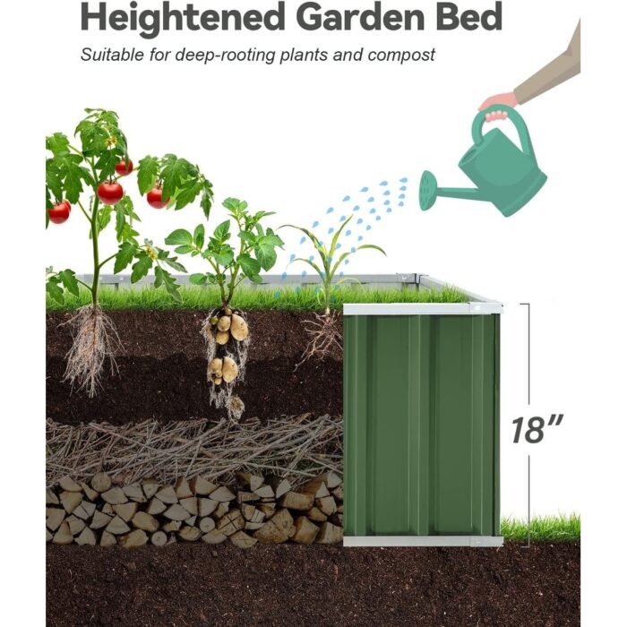 Heightened Galvanized Steel Metal Planter Box Outdoor, Large Raised Bed Kit - Image 2