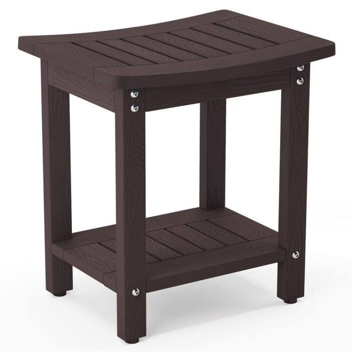 HDPS Shower Bench Seat,Shower Stool for Inside Shower Waterproof, Bath Spa Shower Foot Stool for Shaving Legs with Storage Shelf