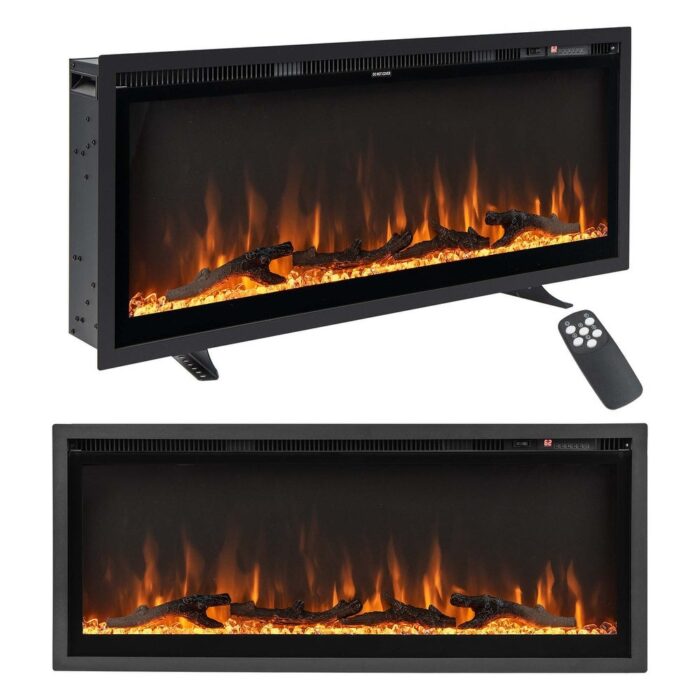 Costway 42'' Electric Fireplace Recessed Wall Mounted Freestanding - See Details
