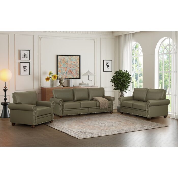 Living Room Sofa Set 1/2/3 Piece, Faux leather 3-Seat Sofa Couch, Loveseat and Armchair for Living Room