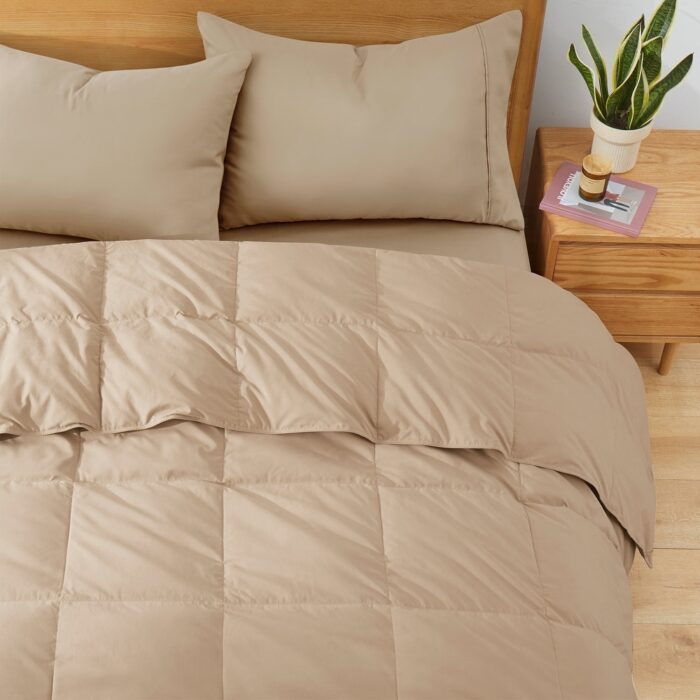 Lightweight & Year-round White Goose Down Duvet Comforter-Ginger Root - Image 2