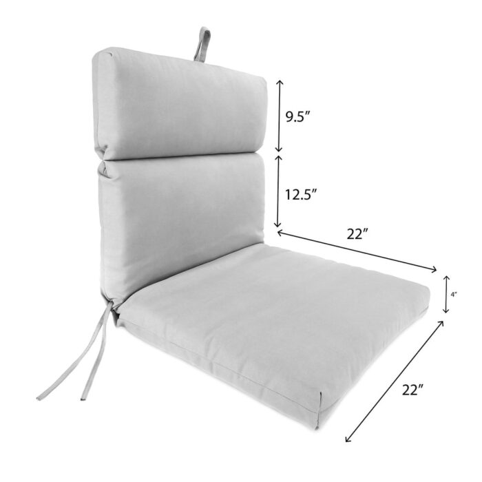 Sunbrella 22" x 44" Outdoor Chair Cushion with Ties - 44'' L x 22'' W x 4'' H - Image 2