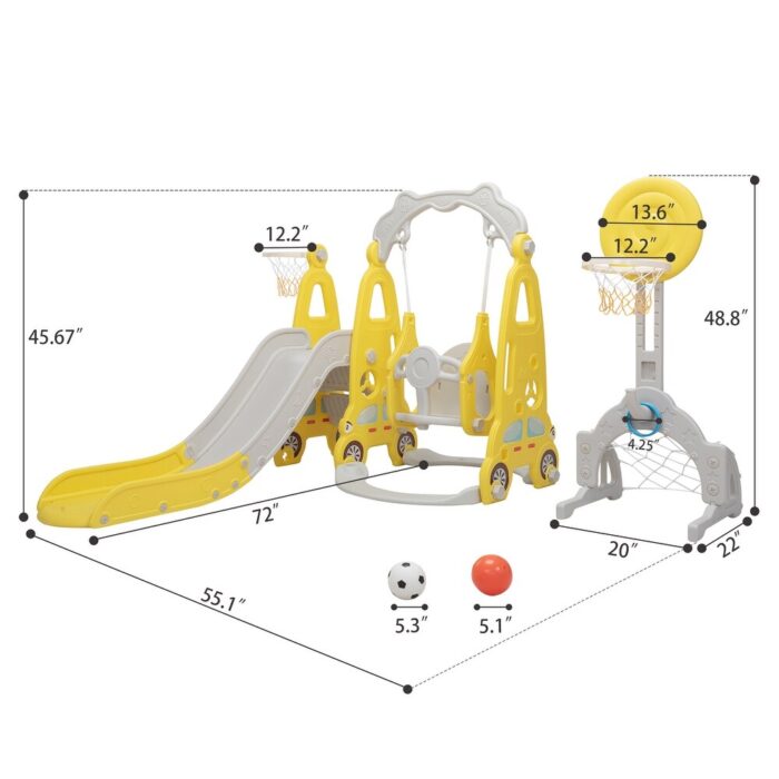 5-in-1 slide Car - yellow gray - Image 2