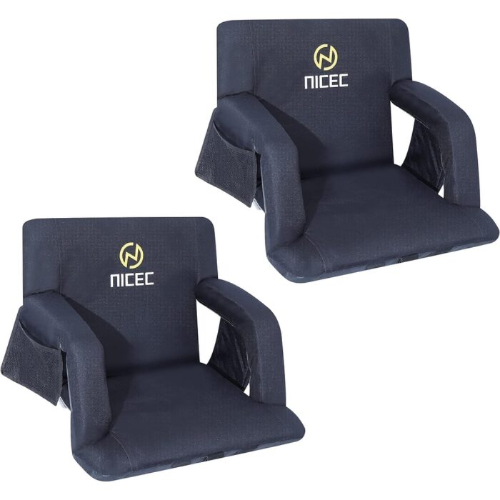 Wide Stadium Seating for bleachers, Bleacher Seats with Back Support, Floor Chairs, 5 Reclining Positions - Image 2