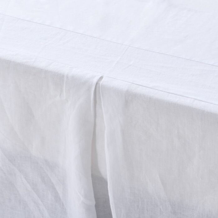 WHOLINENS Linen Bed Skirt 16 inches Drop Stone Washed Box Pleat - Image 2