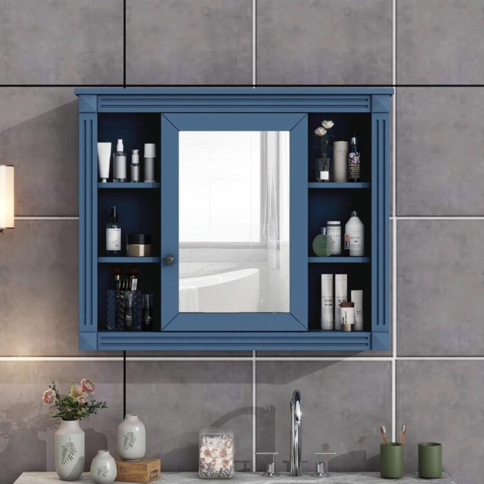 35'' x 28'' Wall Mounted Bathroom Storage Cabinet with Mirror - Image 2