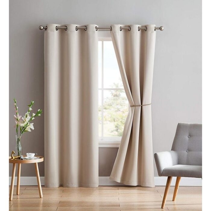 Porch & Den Jessamine Thermal Insulated Blackout Curtain Panels with Tie-Backs