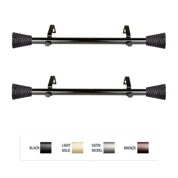 InStyleDesign Emil 1" Side Curtain Rod 12-20 inch long (Set of 2) - 12 to 20 inches - Image 2