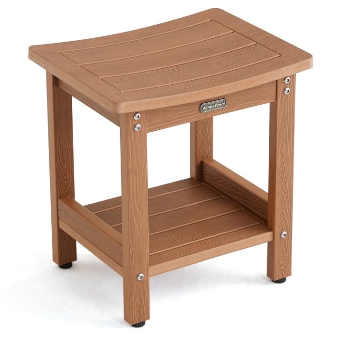 Poly Shower Bench Seat, Waterproof Shower Stool for Inside Shower, Heavy Duty Bathroom Shower Chair for Shaving Legs