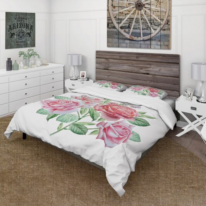 Designart 'Spring Flowers Alstroemeria Rose' Traditional Duvet Cover Set