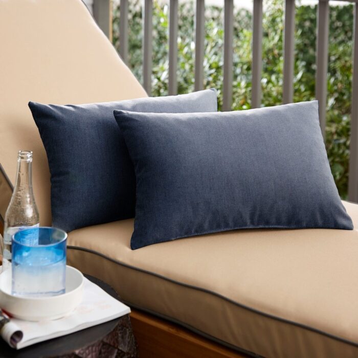 Sunbrella Spectrum Indigo Indoor/Outdoor Knife Edge Pillow (Set of 2)