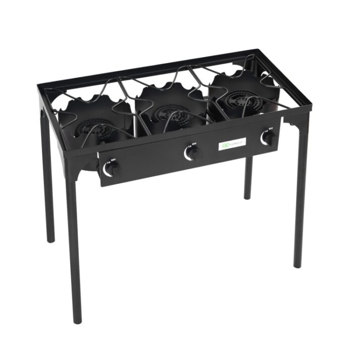 High-Performance 225,000 BTU Portable Propane Triple Burner Gas Stove - 34" x 18" x 30"(L x W x H)