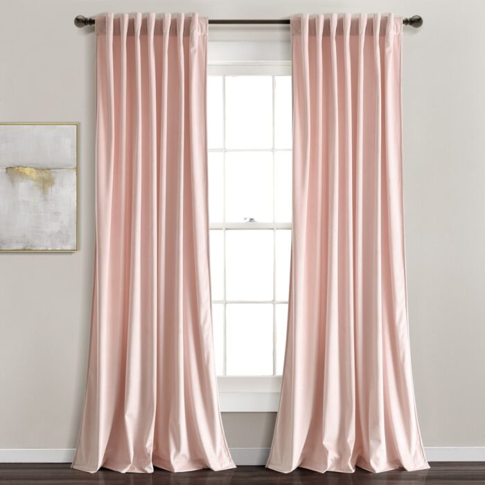 Lush Decor Prima Velvet Solid Light Filtering Back Tab Rod Pocket Window Curtain Panels Set