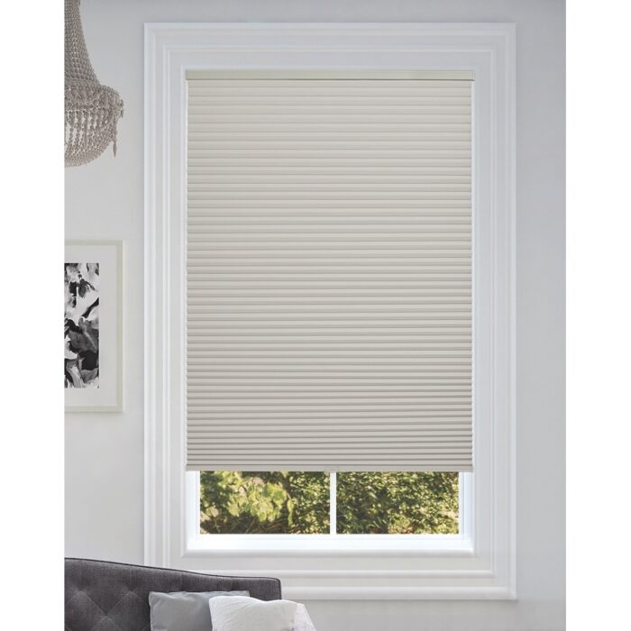 BlindsAvenue Cordless Blackout Cellular Honeycomb Shade, 9/16" Single Cell, Winter White