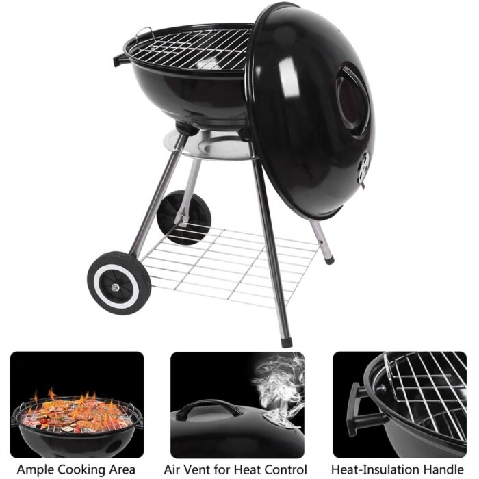 18 Inch Charcoal Stove Enamel BBQ Grill - Image 2