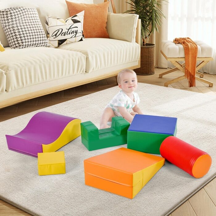 6-in-1 Colorful Soft Climb and Crawl Foam Playset for Kids - Image 2