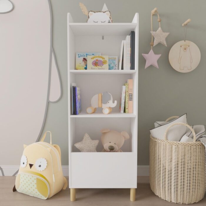 Kids 4-Tier Bookcase, Children's Bookshelf Toy Storage Cabinet - Image 2
