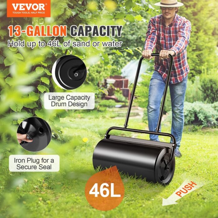 VEVOR Lawn Roller,Steel Sod Roller,Convenient Push and Pull,for Lawn,Garden,Farm,Park - Image 2