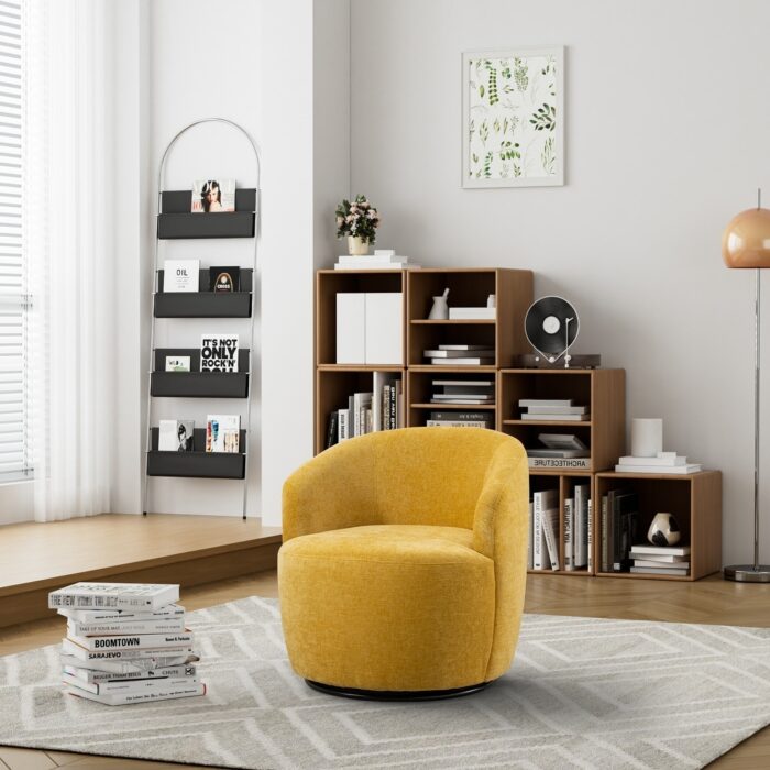Ouyessir Swivel Barrel Chair Upholstered Armchair (Set of 1)
