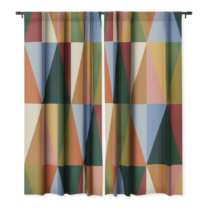 Gigi Rosado Warm triangles Blackout Window Curtain (one panel) - Image 2