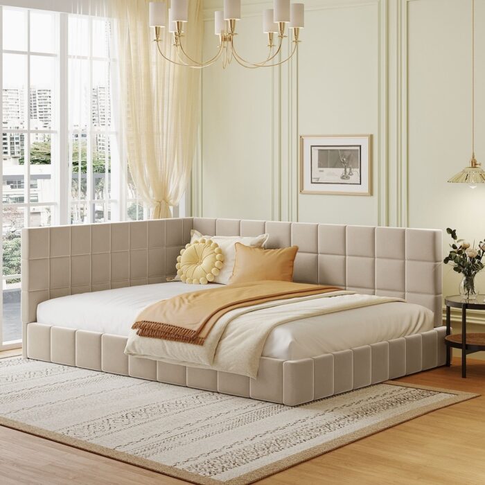 81" Classic Mid-Century Sofa Bed Frame Velvet, Sleeper Sofa, One Arm Sofa, Tight Back Sofa, For Living Room Bedroom - Image 2