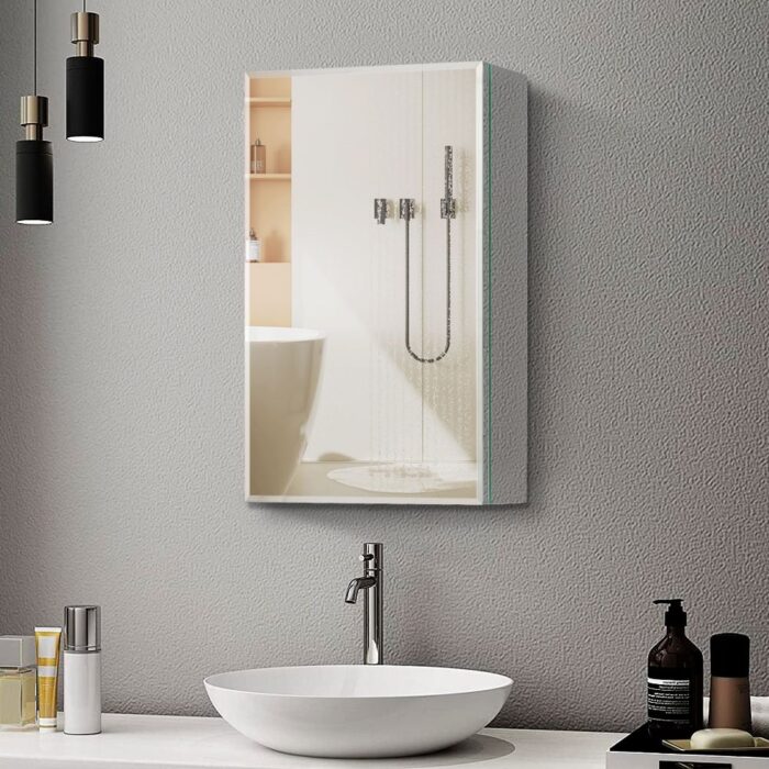 Bathrooms Aluminum Medicine Cabinet with Surface Mount/Recess Installation - Image 2