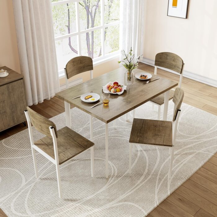 Moasis Modern 5-piece Dining Set Wood Top and Metal Frame