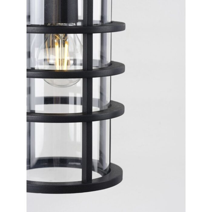 Port Royal 1-Light Black Farmhouse Outdoor Wall Lantern Light - 14.820" x 10.530" x 8.580" - Image 2