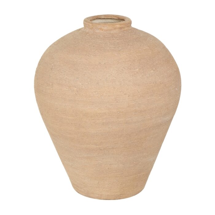 The Novogratz Beige Ceramic Wide Textured Vase - Image 2