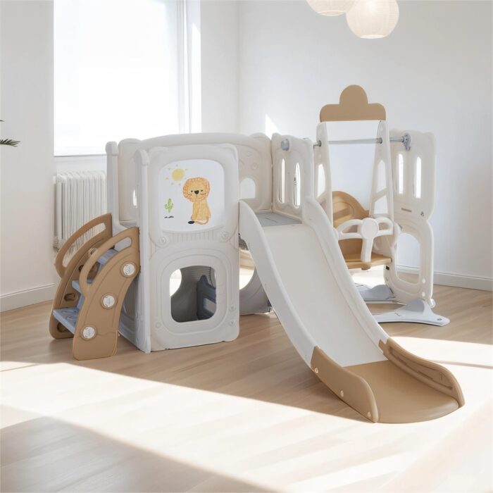 5 in 1 Toddler Slide & Swing Set,Kids Playground Climber Slide Playset
