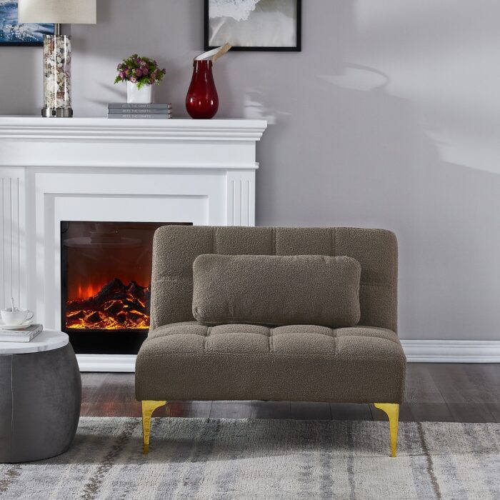 Classic Convertible Multi-functional Futon Chair,Single Sofa Bed,Multi-angle Adjustable Backrest - Image 2
