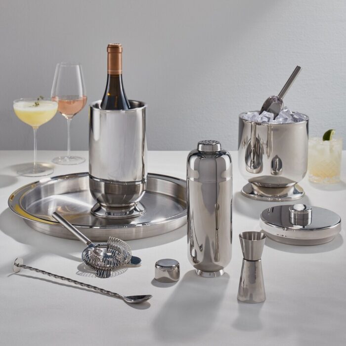 Double Wall Pedestal Bar Set of 8