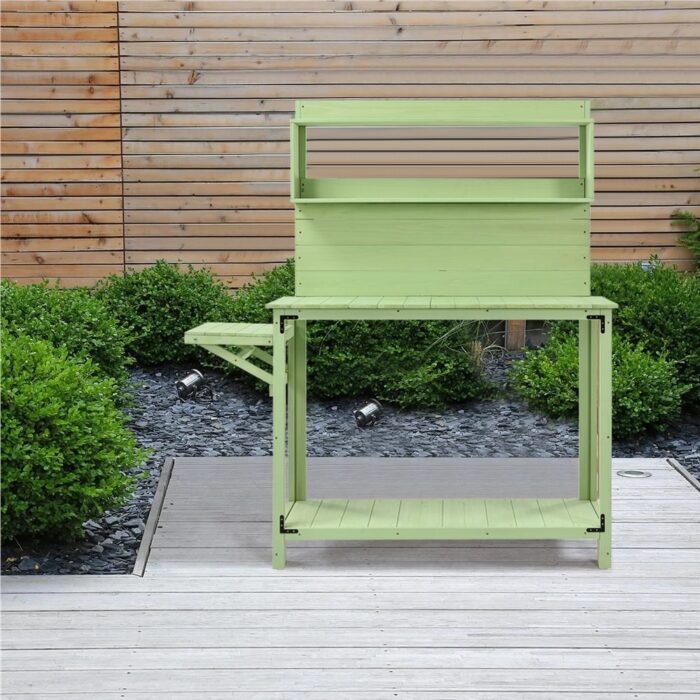 65inch Garden Wood Workstation Backyard Potting Bench Table